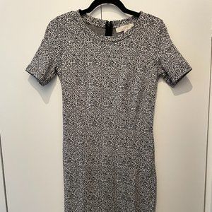 Loft Midi Leopard Print Knit Dress